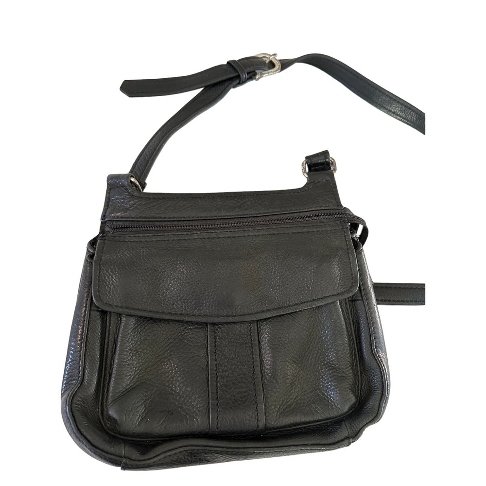 Vintage FOSSIL Black Leather Crossbody Handbag